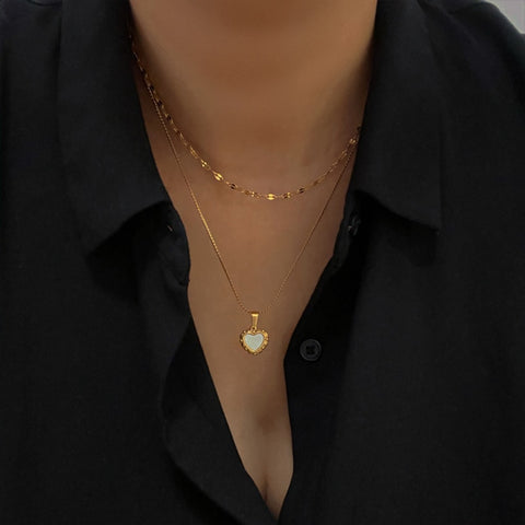 Peri'sbox Non Tarnish Stainless Steel Hollow Thin Chain Necklace 18 K Simple Link Chain Women Jewelry Collar Wholesale