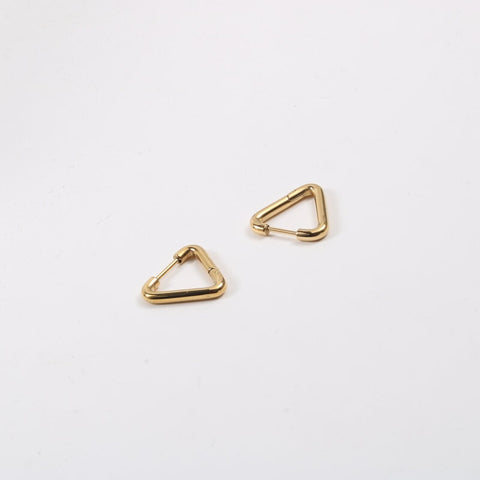 Waterproof & Tarnish Free Minimalist PVD Plated Waterproof Triangle Shaped Opening Earrings Stainless Steel Jewelry