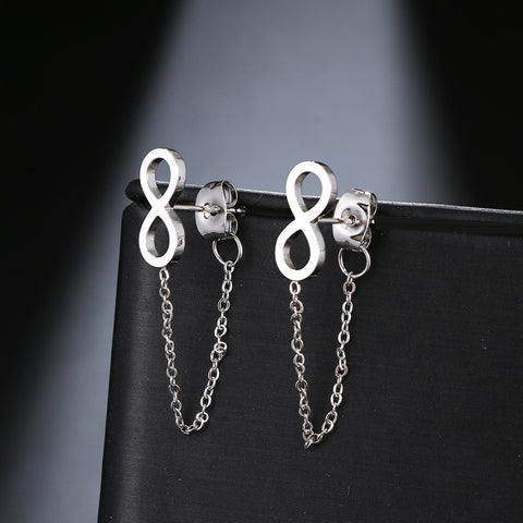 Stainless Steel Earrings 2022 Trend Cross Geometric Element Stars Heart Fashion Tassel Chain Earrings For Women Jewelry Friends