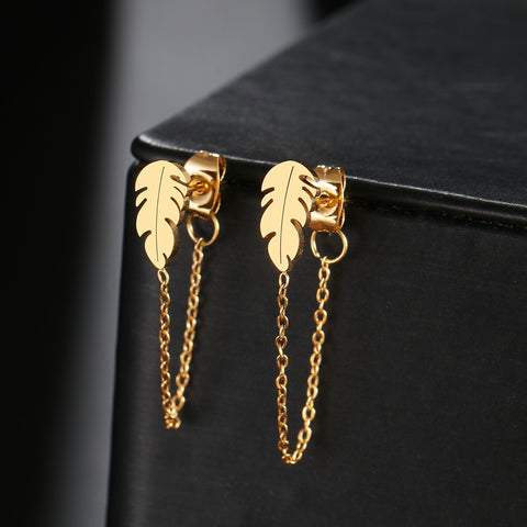 Stainless Steel Earrings 2022 Trend Cross Geometric Element Stars Heart Fashion Tassel Chain Earrings For Women Jewelry Friends