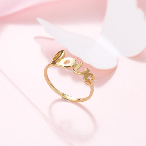 DOTIFI New Fashion Hot Sale Beautiful 316L Stainless Steel Ring Female Simple Cute Love Ring Jewelry