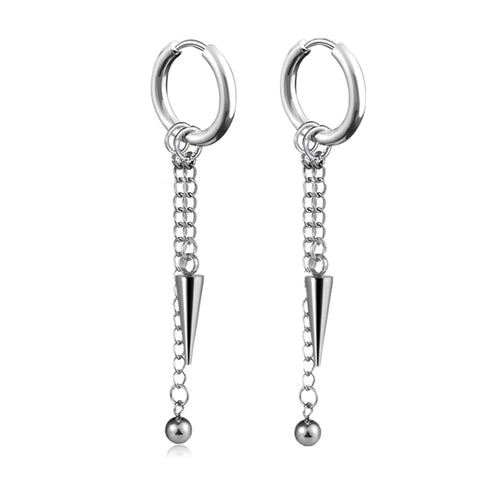 New Punk Stainless Steel Chain Hoop Earrings