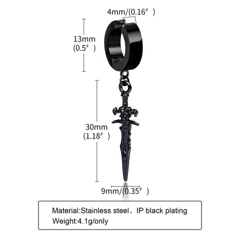 Black Stainless Steel Ear Accessory