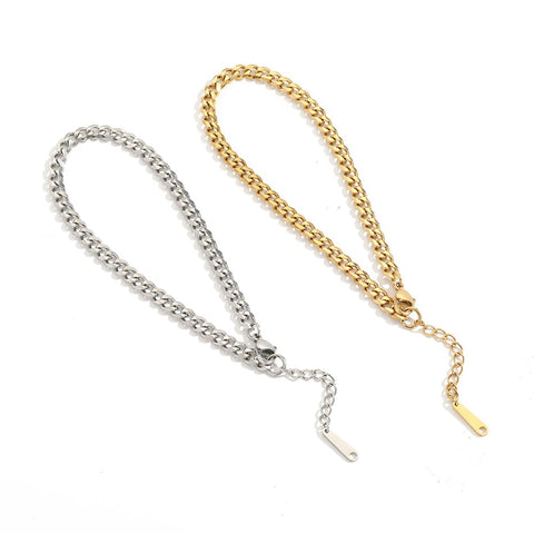 Women Stainless Steel Cuban Chain Anklets