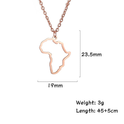 MyShape African Map Pendant Necklaces For Women Men Gold Color South Africa Stainless Steel Necklace Choker African Jewelry Gift