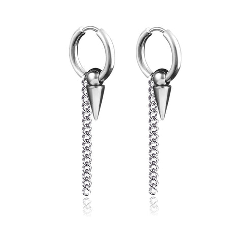 New Punk Stainless Steel Chain Hoop Earrings