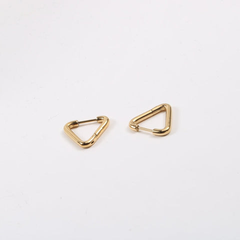 Waterproof & Tarnish Free Minimalist PVD Plated Waterproof Triangle Shaped Opening Earrings Stainless Steel Jewelry