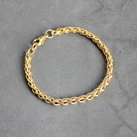 2020 New Stainless Steel Plated Gold Keel Chain Bracelet Fashion Jewelry For Women and Men Wedding Birthday Party Gift 4/5/6MM