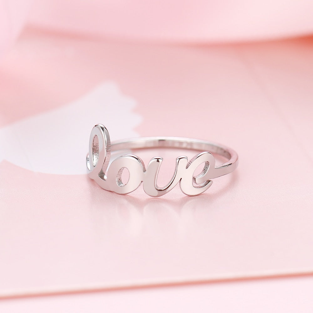 DOTIFI New Fashion Hot Sale Beautiful 316L Stainless Steel Ring Female Simple Cute Love Ring Jewelry