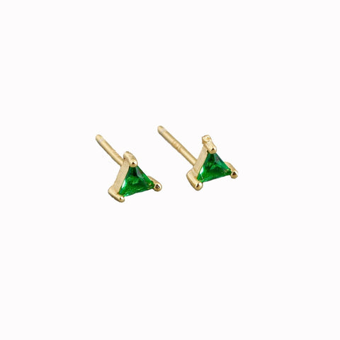 Women Green color Zircon Small Hoop Earrings