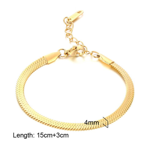 Paperclip Chain Bracelet for Women,Gold Color Stainless Steel Rectangle Link Bracelets,Cable Dainty Girls Layering Jewelry