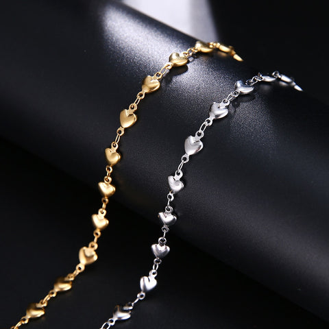 CACANA Stainless Steel Chain Bracelets For Man Women Gold Silver Color For Pendant Heart-shaped Love Donot Fade Jewelry N1852