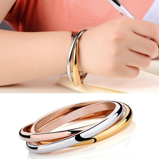 Women Bracelet Luxury Stainless Steel 3 Color Set Simple Bangles Accessory Carter Bracelets Wholesale 2022 Trend Punk Jewelry