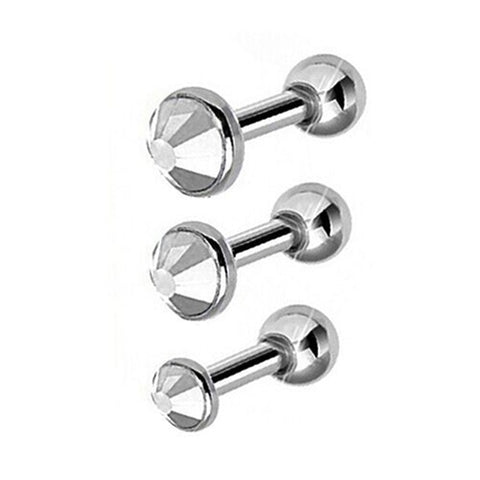 3Pcs/set Surgical Steel Earring For Women Tragus Cartilage Piercing Barbells Ear Studs Jewelry Mixed 3mm 4mm 5mm