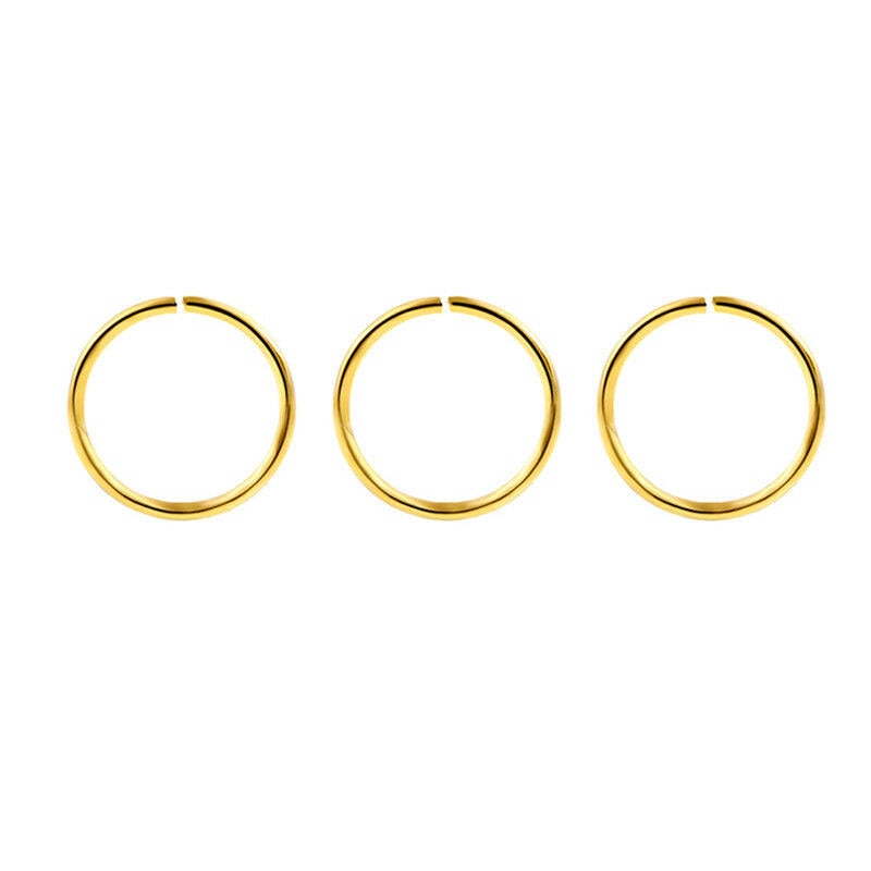 5 PCS Stainless Steel Nose Ring for Women Men Goth Style Rose Gold Piercing Body Jewelry Accessories Wholesale Tarnish Free