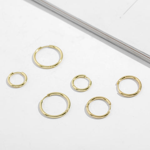 Women Gold Color Small Hoop Earrings