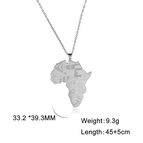 MyShape African Map Pendant Necklaces For Women Men Gold Color South Africa Stainless Steel Necklace Choker African Jewelry Gift