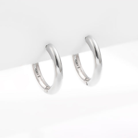 Gold Silver Color Stainless Steel Hoop Earrings