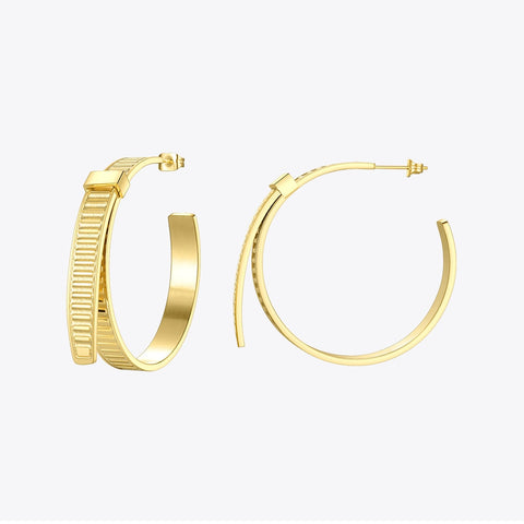 ENFASHION Cable Tie Knot Hoop Earrings For Women Personality Stainless Steel Gold Color Hoops Earings Fashion Jewelry 2020 E1157