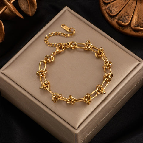 MEYRROYU 316L Stainless Steel Chains Statement Necklaces For Women Golden Texture Collar Accessories New бижутерия для женщин