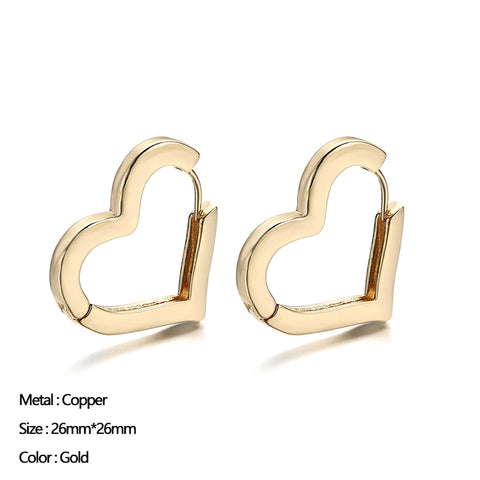 Women Trendy Gold Color Small Large Circle Hoop Earrings