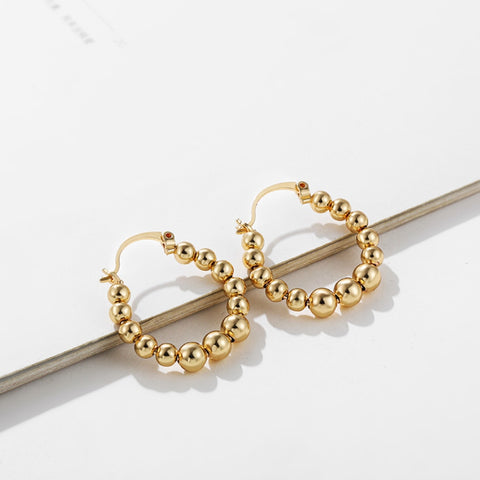 Gold Silver Color Stainless Steel Hoop Earrings