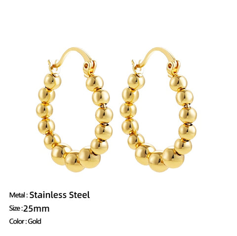 Women Trendy Gold Color Small Large Circle Hoop Earrings