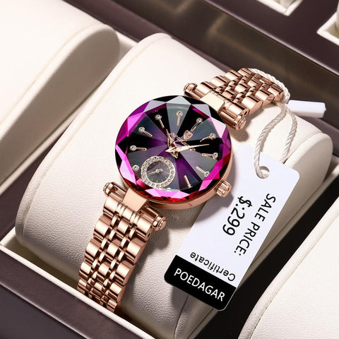 Watch for Women Luxury Jewelry Design Rose Gold Steel Quartz Wristwatches Waterproof Fashion Ladies Watches