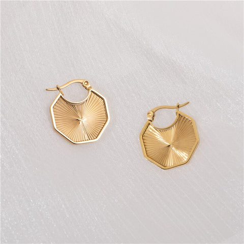 Waterproof & Tarnish Free Minimalist Fashionable Fan Shaped Earrings Stainless Steel Jewelry