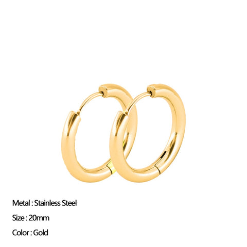 Women Trendy Gold Color Small Large Circle Hoop Earrings