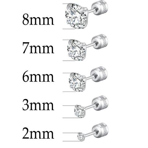 Women Crystal Screw Titanium Steel Earrings