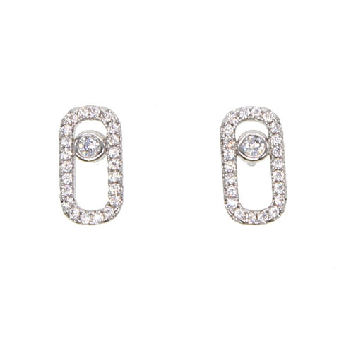 925 Sterling Silver Women Safty Pin Earring Pave Clear Shiny Cz  Chic Ear Jewelry For Girl Gift 2022  New Design