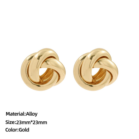 Women Trendy Gold Color Small Large Circle Hoop Earrings