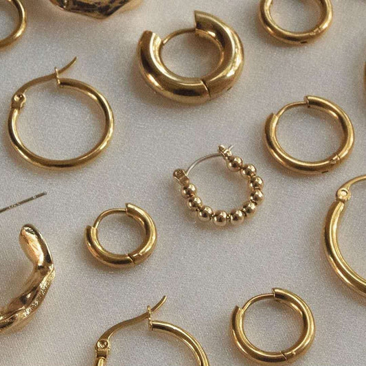 Gold Silver Color Stainless Steel Hoop Earrings