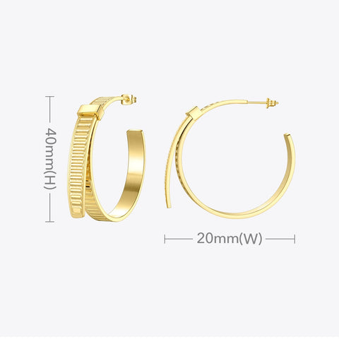 ENFASHION Cable Tie Knot Hoop Earrings For Women Personality Stainless Steel Gold Color Hoops Earings Fashion Jewelry 2020 E1157
