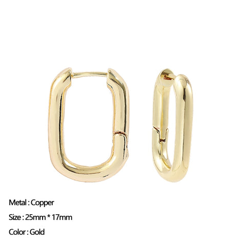 Women Trendy Gold Color Small Large Circle Hoop Earrings