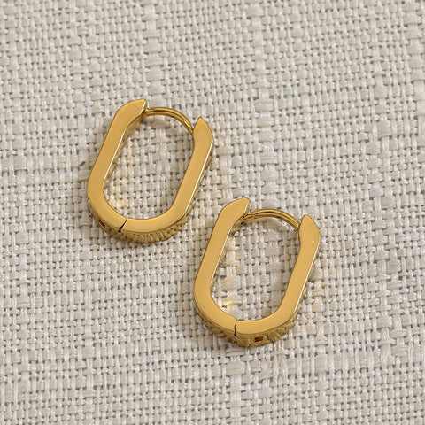 Gold Silver Color Stainless Steel Hoop Earrings