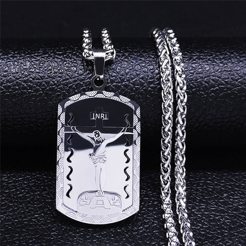 2022 Hip Hop Double Layer Stainless Steel Long Pendant Necklace Women/Men Gold Color Virgin Mary Jewelry collier homme N6003S02