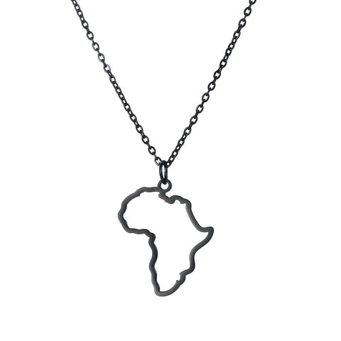 MyShape African Map Pendant Necklaces For Women Men Gold Color South Africa Stainless Steel Necklace Choker African Jewelry Gift