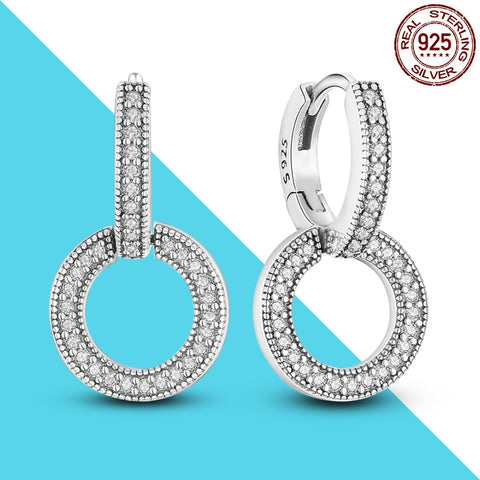 Women Charm Double Hoop Earrings