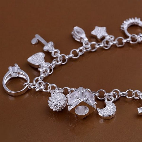 925 Silver Color Jewelry fashion Bracelets