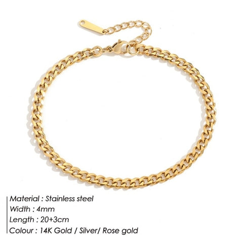 Women Stainless Steel Snake Chain Anklet