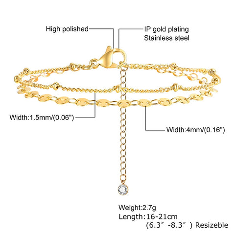 Women Ultra Thin Chain Link Cross Bracelet