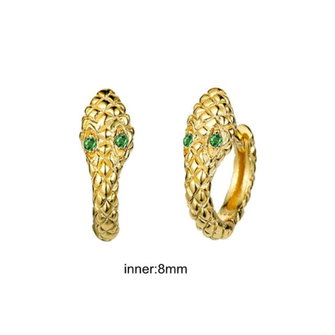 Women Green color Zircon Small Hoop Earrings