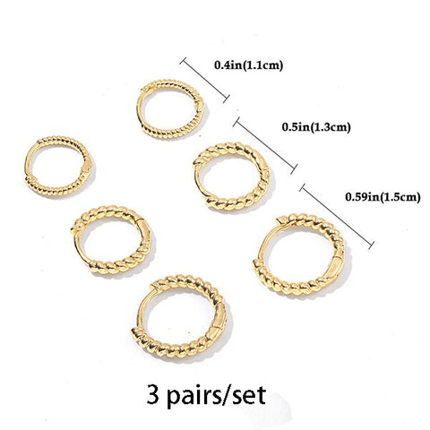 Gold Silver Color Stainless Steel Hoop Earrings