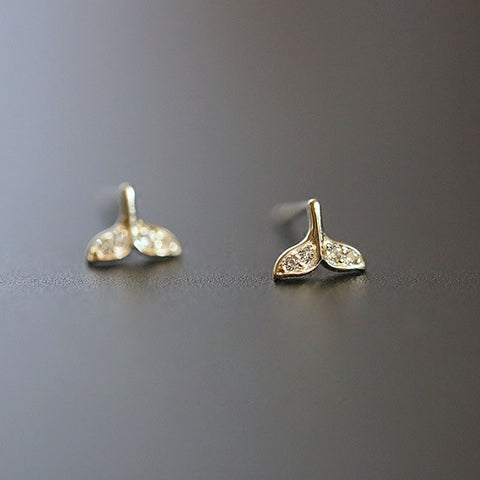 Four-Pointed Star Plating 14k Gold Earrings