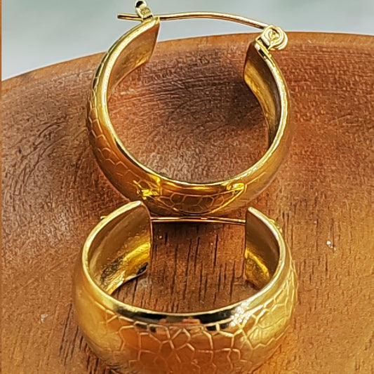 Classical Hypoallergenic Tarnish Free Stainless Steel Waterproof 18K Gold Plated Hoop Earrings For Women Oversize Small Loop Ear