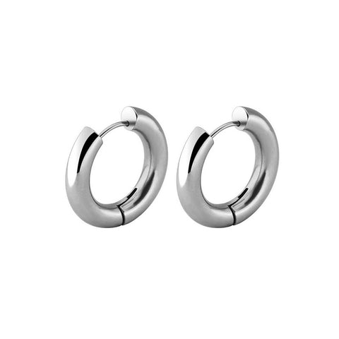 Gold Silver Color Stainless Steel Hoop Earrings