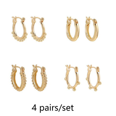 Gold Silver Color Stainless Steel Hoop Earrings