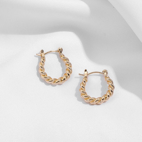 Gold Silver Color Stainless Steel Hoop Earrings